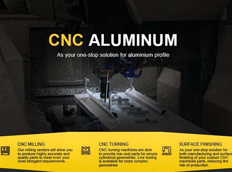 CNC machining center Aluminum Profile Milling, Drilling, and Surface Finishing